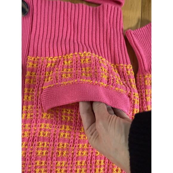 Plaid Pencil Skirt Sweater Set Knit Pink Legally Blond Preppy XS - Picture 5 of 13